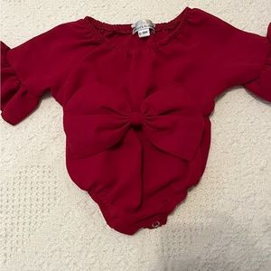 Baileys Blossom red bubble bow leotard